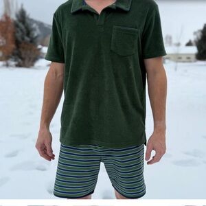 Minnow mens evergreen french terry polo